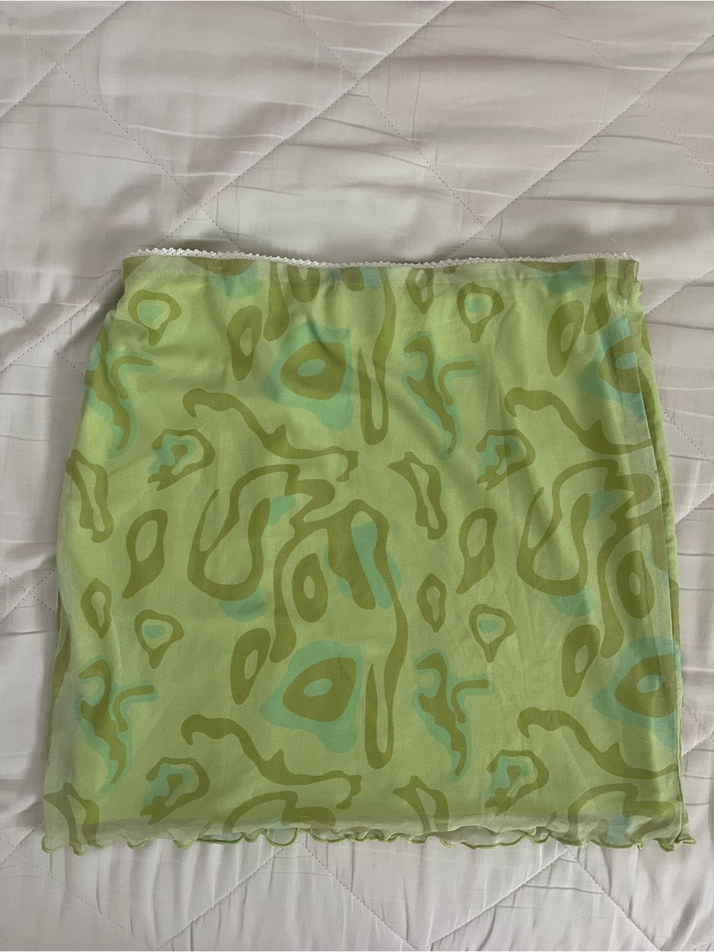 Princess Polly Light Green Mesh Abstract Print Skirt - Picture 2 of 3